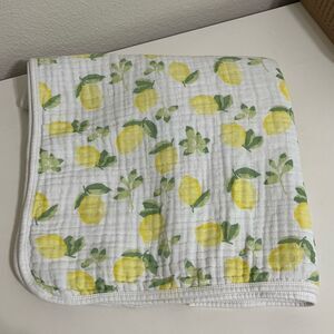 Lila & Jack Lemon Print Baby Blanket 100% Muslin Cotton Lovey Lovie Blankie